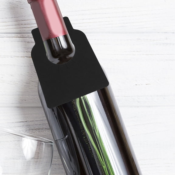 GETAJGHSD 200pcs Black Paper Bottle Labels for Organizing Wine Racks and Clothing Use with Smooth Writing Surface