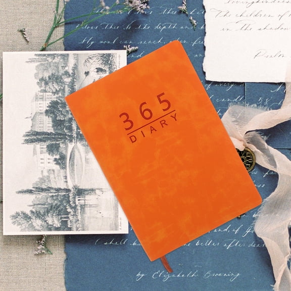 GETAJGHSD Decorative Planner Journal Orange PU Monthly and Weekly Views for Teachers 1Set