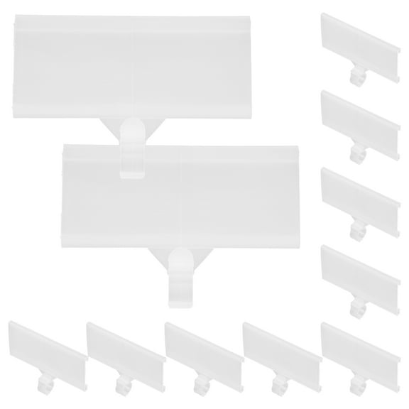GETAJGHSD 20Pcs Transparent Clip on Labels for Storage Bin Organization