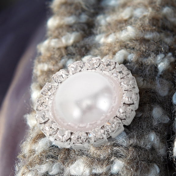 GETAJGHSD 20Pcs Beige Buttons with Rhinestone Design for Clothing Sewing and DIY Decorative Use