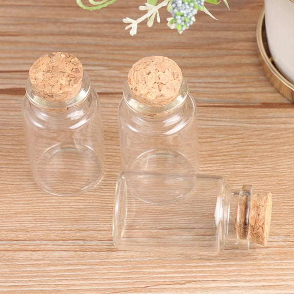 GETAJGHSD 20-Pack Glass Wish Jars with Wooden Corks in Khaki Color, Perfect for Tea, Snacks, and Home Decoration