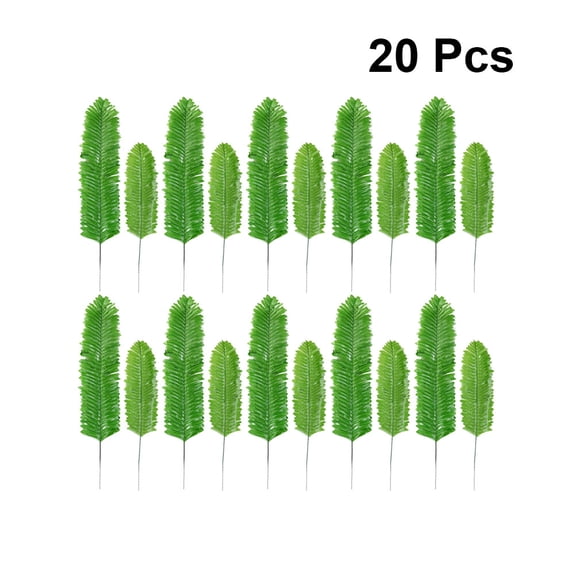 GETAJGHSD 20Pcs Faux Green Leaves Plastic and Cloth Flexible Branches for Jungle Theme Decor
