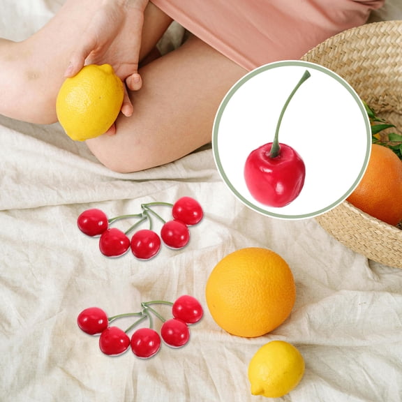 GETAJGHSD 20-Pack Red Artificial Cherries for Cocktail Garnish, Party Decor, Centerpiece Display and Event Decoration