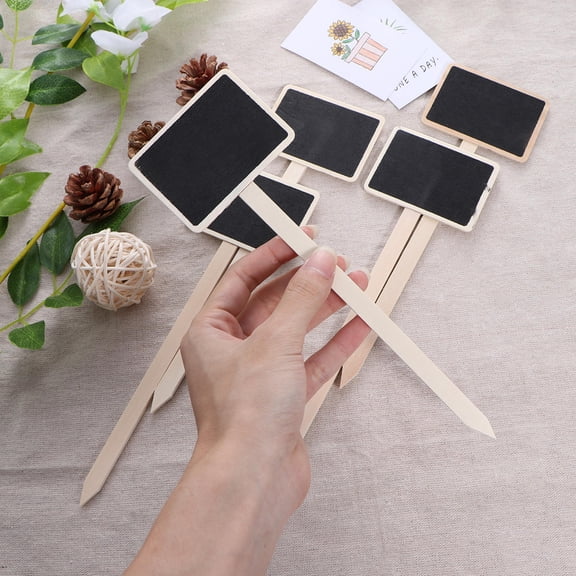 GETAJGHSD 20Pcs Wooden Chalkboard Picks for Price Tags and Event Signage Decoration