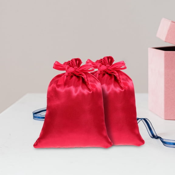 GETAJGHSD Red Satin Drawstring Pouches for Jewelry and Wedding Party Favors 20Pcs