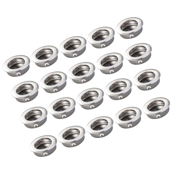 GETAJGHSD 20Pcs Plated Silver Stainless Steel Cabinet Pull Door Handle Flush Pull for Home Use Sliding Doors