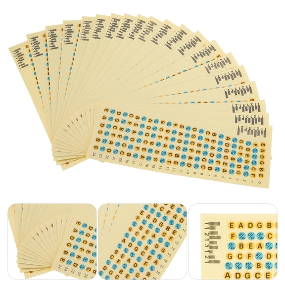 GETAJGHSD 20Pcs Khaki Guitar Scale Stickers for Folk and Electric Guitar Practice Clear and Easy to Use