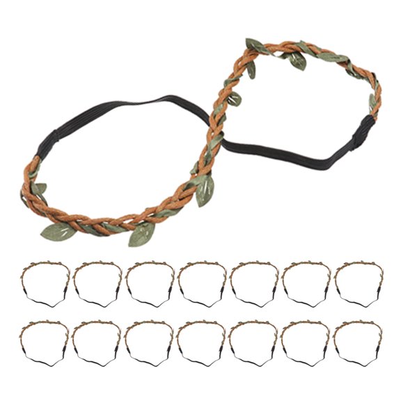 GETAJGHSD 20pcs Simulation Leaf Headpiece Woven Wreath Headband Multi Twisted Rope Natural Craft for Women Party