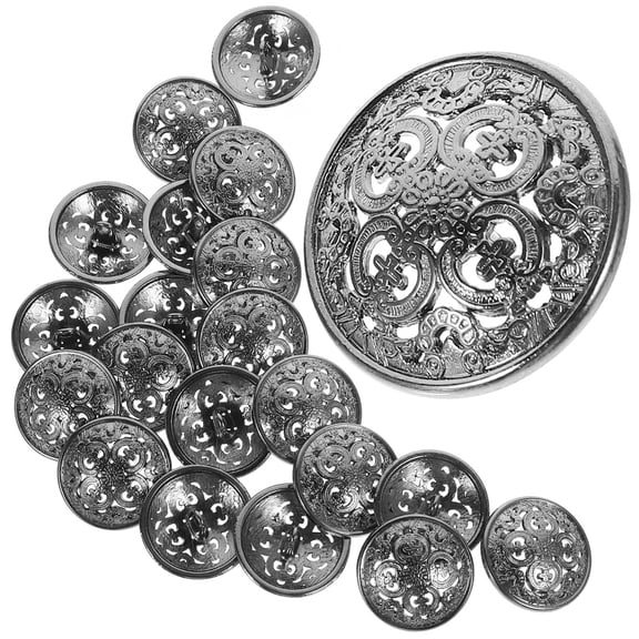 GETAJGHSD 20Pcs Sturdy Black Metal Buttons for Jacket and Suit Jackets