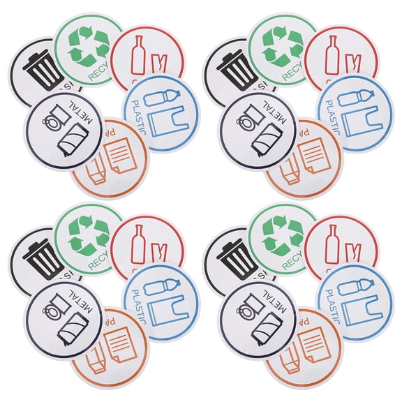 GETAJGHSD 24Pcs Recycling Sticker Set for Trash Cans Assorted Color Waterproof Decals