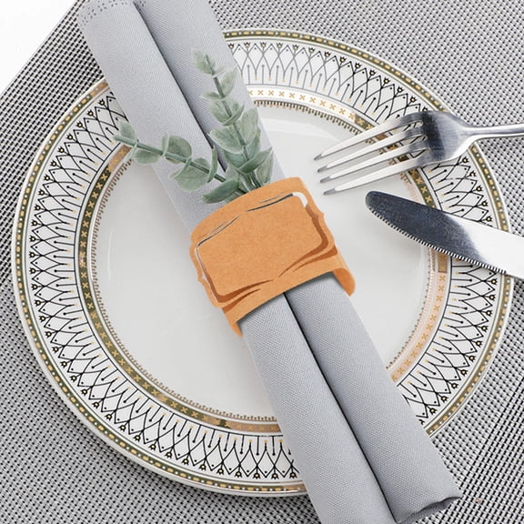GETAJGHSD 25pcs Napkin Wraps Khaki Paper Circular Shape For Party Events