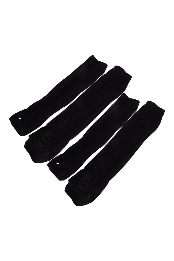 2Pairs Black Elbow Length Mesh Gloves Fingerless Hollow Net Gloves for Party Decor