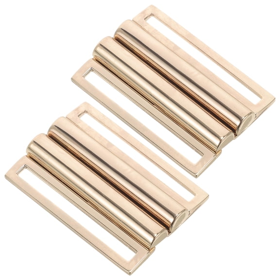 GETAJGHSD 2 Pairs Metal Clasps for Clothing Sweater Decoration, Golden Rectangular Zinc Alloy Buckles, Fastening Accessories