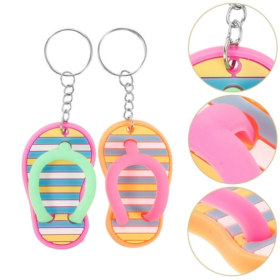 GETAJGHSD 2Pairs Slipper Keychains Assorted Colors Decorative Bag Pendant Backpack Charm