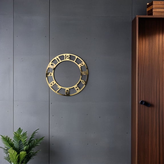 GETAJGHSD 2Pcs Round Acrylic Mirror Wall Clock Face Stickers with Arabic Numerals for Home