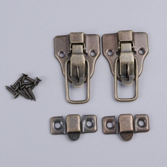 GETAJGHSD 2-Pack Antique Style Rectangular Iron Hook Locks for Jewelry Boxes, Vintage Decorative Hardware