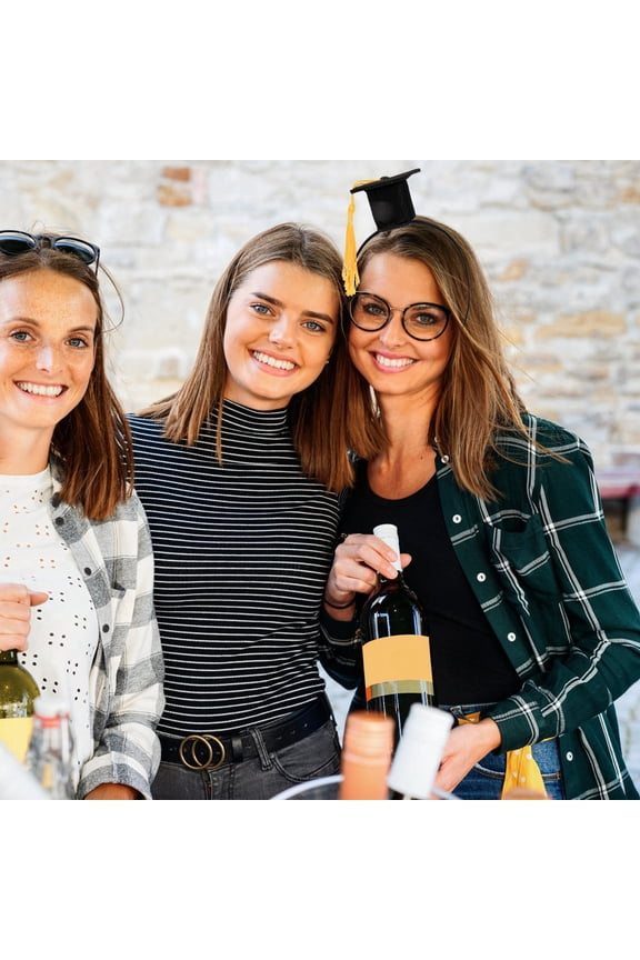 2Pcs Graduation Cap Headbands Doctor Hat Hairbands Chic Party Accessories