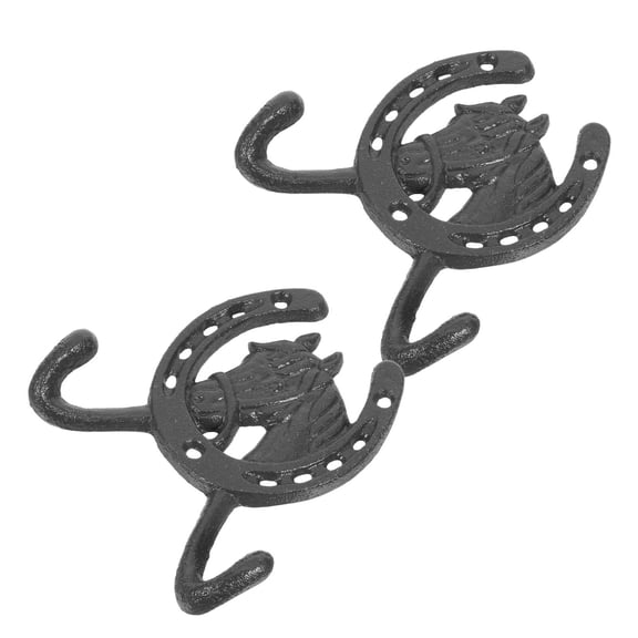 GETAJGHSD 2Pcs Solid Cast Iron Horseshoe Coat Hooks for Entryway Bathroom Wall Storage