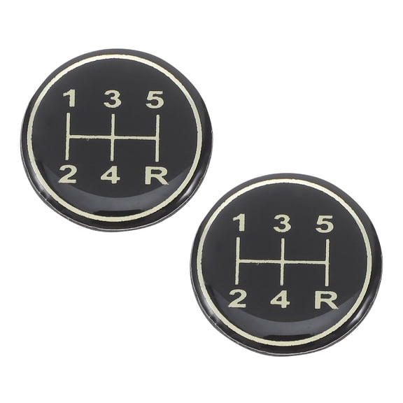 GETAJGHSD 2Pcs Black Manual Transmission Gear Shift Round Decal for Car Truck Interior Upgrade