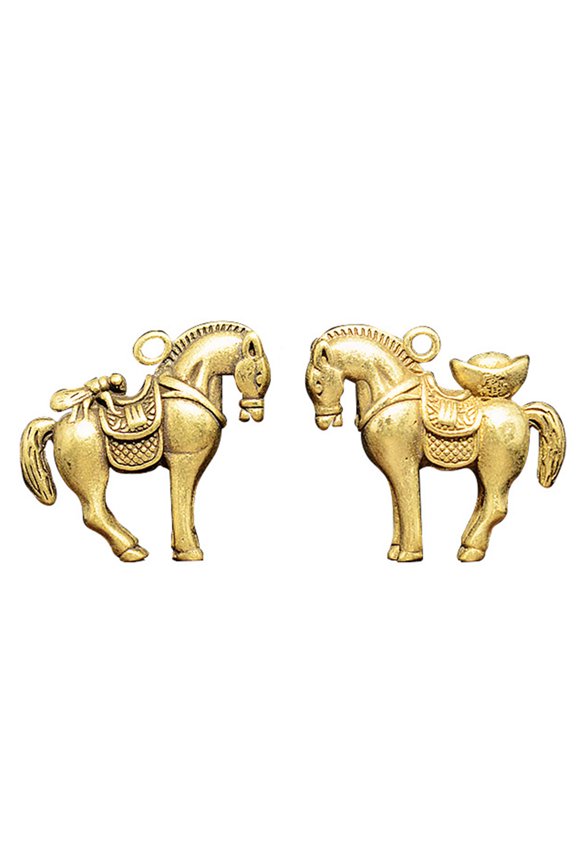 2Pcs Brass Key Making Pendants with Retro Chic Design for Decoration Assorted Color