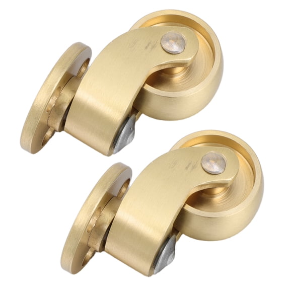 GETAJGHSD 2Pcs Brass Swivel Caster Wheels for Furniture Legs Heavy Duty Smooth Movement