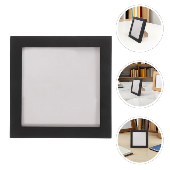 GETAJGHSD 2Pcs Cd Storage Holder Black Wood Frame for Dvd Disc and Vinyl Record Organization