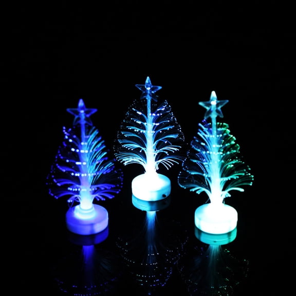 GETAJGHSD 2Pcs LED Christmas Tree Fiber Optic Lamp White Color Changing Desk Light