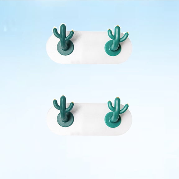 GETAJGHSD 2Pcs Adjustable Wall Hooks Cactus Shape Nail Free Hangers for Wall Strong Adhesive Multi Color