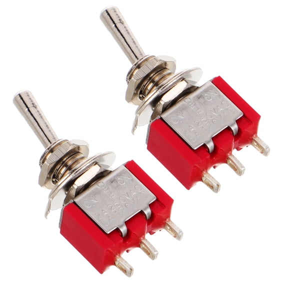 GETAJGHSD 2Pcs Compact Red Momentary Toggle Switch with 3 Pin 2 Position and M6 Mounting for Automotive Use