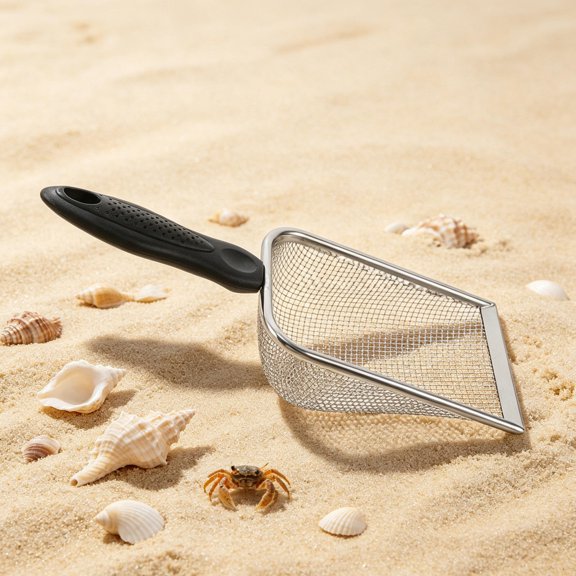 GETAJGHSD 2Pcs Compact Stainless Steel Sand Sifter with Mesh Design for Beach Shell Collecting