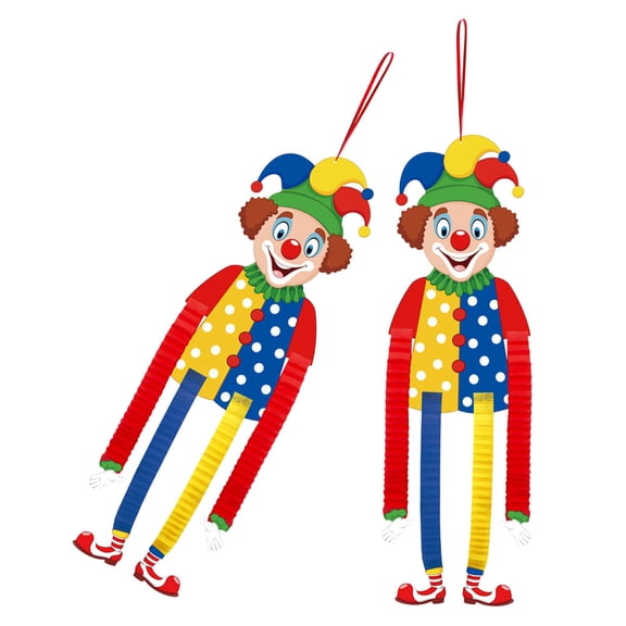 GETAJGHSD 2Pcs Cute Funny Paper Clown Hanging Decorations for Carnival Party Supplies