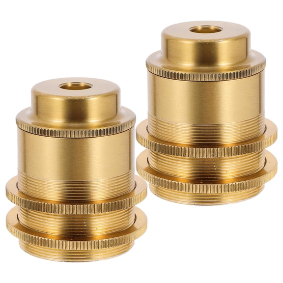 GETAJGHSD 2Pcs E27 Metal Lamp Socket with Retro Golden Finish and Threaded Double Ring Design