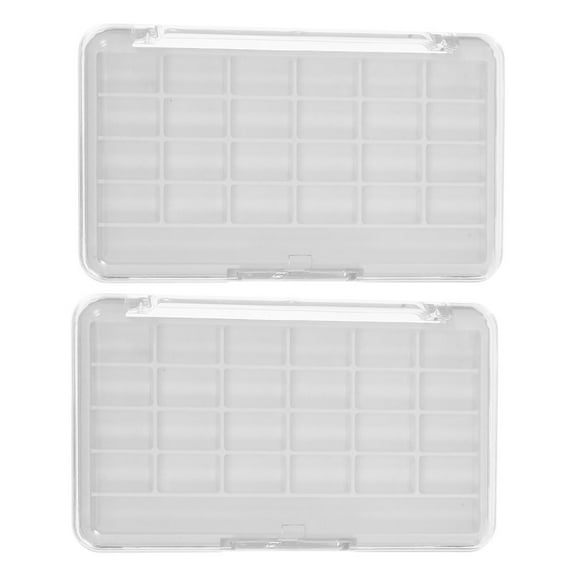 GETAJGHSD 2-Pack White Empty Eyeshadow Palette Case ABS Makeup Organizer for Travel and Daily Use