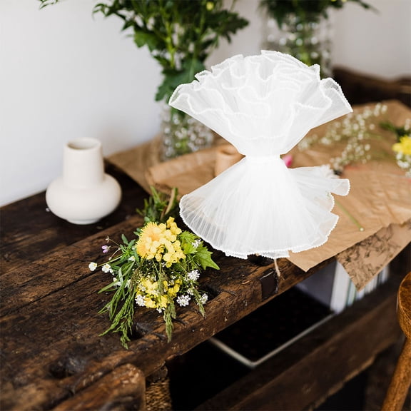 GETAJGHSD 2-Pack White Florist Paper with Wavy Wrinkle Texture for Flower Bouquets and Wrapping
