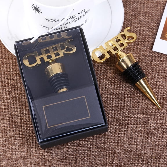 GETAJGHSD Valentines Day Decorative Bottle Cap Wine Bottle Toppers Golden Alloy 2Pack