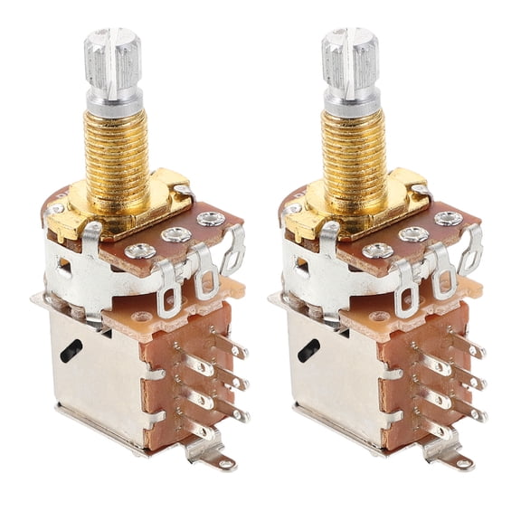 GETAJGHSD 2Pcs Precision Split Shaft Guitar Volume Tone Control Pots for Bass Guitar