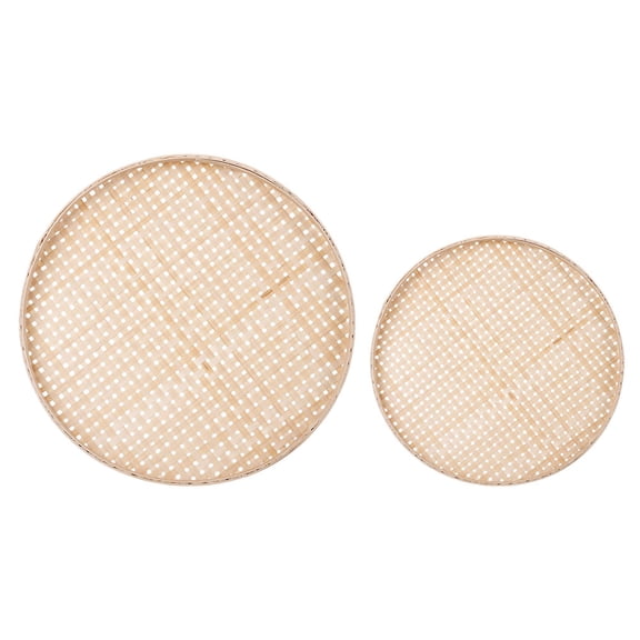 GETAJGHSD 2Pcs Greek Yogurt Strainer Round Bamboo Sieve Wood Color for Home Use