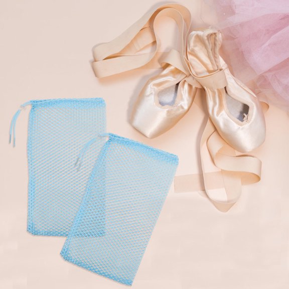 GETAJGHSD 2Pcs Lightweight Ballet Shoe Storage Bag Mesh Drawstring Organizer for Dance Accessories