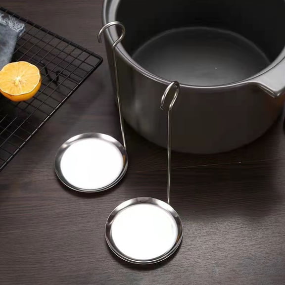 GETAJGHSD Non-Stick Oil Spoon with Metal Handle for Home Frying Snacks 2Pcs