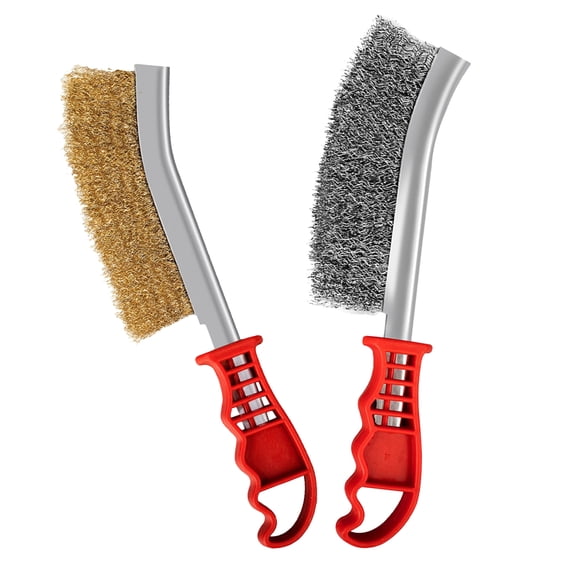 GETAJGHSD 2Pcs Small Metal Wire Brushes for Rust Removal and Detailed Parts Cleaning