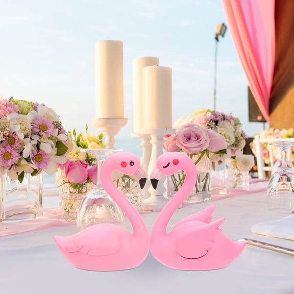 GETAJGHSD 2Pcs Flamingo Figurine Pink Plastic Decoration Indoor Outdoor Garden