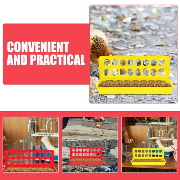 GETAJGHSD 2Pcs Garden Plastic Chicken Feeders with Wide Trough and Flip Top for Easy Refill