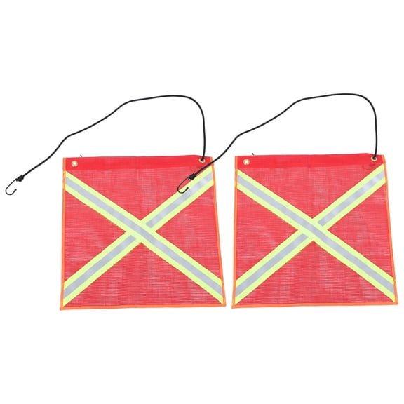 GETAJGHSD 2Pcs Red Reflective Safety Flags for Truck and Trailer with Weather Resistant PVC Mesh