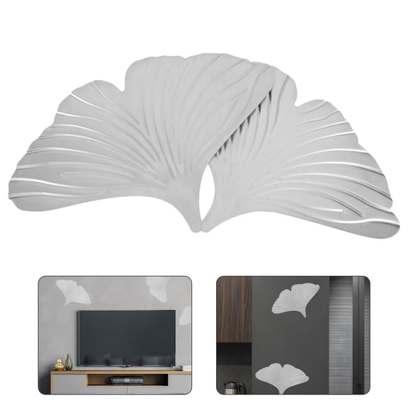 GETAJGHSD Sturdy Metal Ginkgo Leaf Decor, Silver, Ideal for Home and Office Use