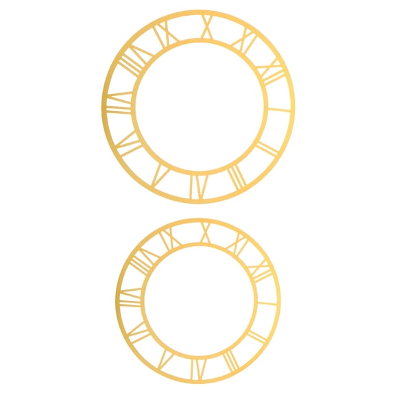 GETAJGHSD 2Pcs Acrylic Roman Numeral Wall Clock Stickers with Golden Mirror Finish for Living Room
