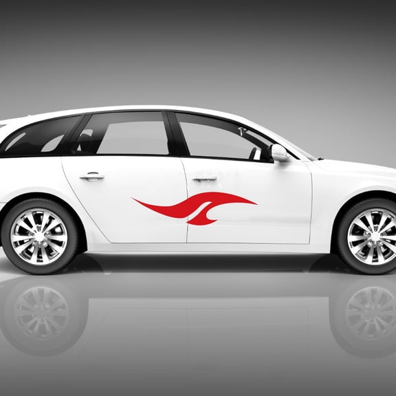 GETAJGHSD 2Pcs Self Adhesive Red Car Side Skirt Decals Racing Stripe Vinyl Stickers for Vehicle Sides