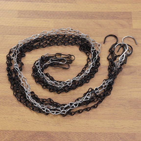 GETAJGHSD 2Pcs Heavy Duty Plated Silver Iron Hanging Chains for Outdoor Indoor Plant Baskets Lanterns Bird Feeders