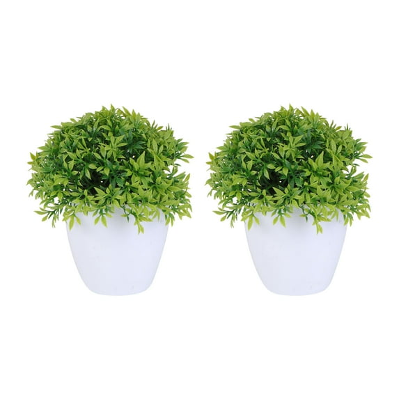 GETAJGHSD Artificial Plants Decoration Simulated Plant Bonsai Plastic Green 2Pcs 5.5x5.5in