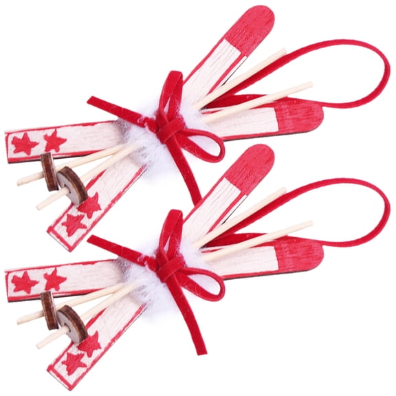 GETAJGHSD 2Pcs Sled Decoration with Cloth Material for Christmas Day Multi Color 7.8X3.5X1CM