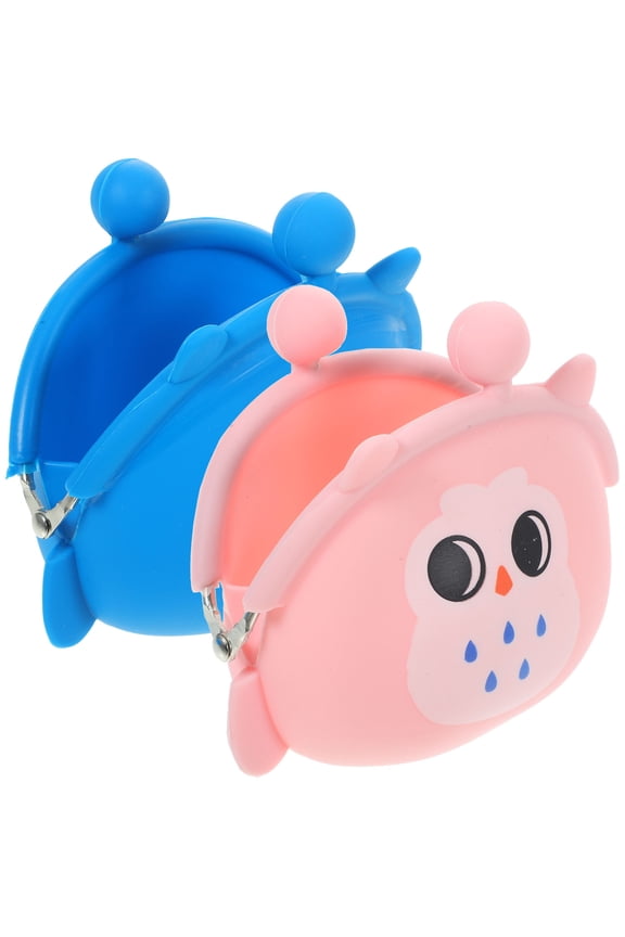 2Pcs Lightweight Silicone Change Purse with Cute Owl Design for Everyday Use